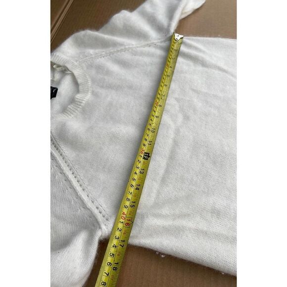 Cynthia Rowley Sweater womens sz large white pullover quarter sleeve rabbit hair - Picture 10 of 11